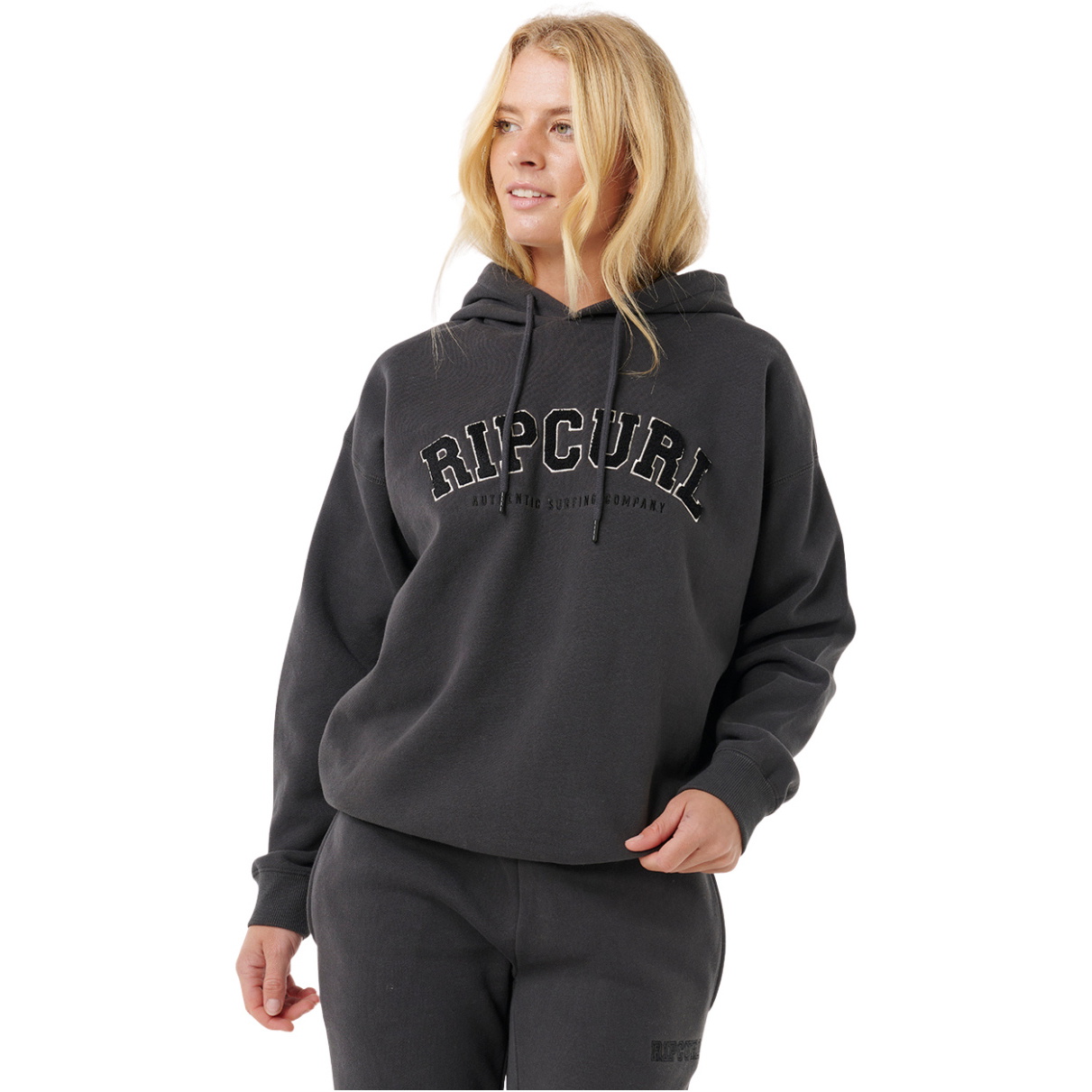 2025 Rip Curl Varsity-hættetrøje Til Kvinder 08HWFL - Washed Black